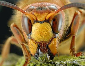 Оса, крупный план - такими челюстями осы способны разрушать даже бетон!